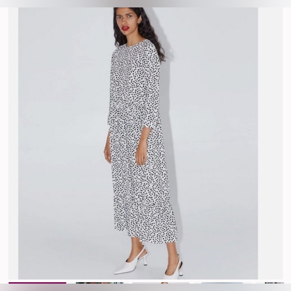 ZARA Black White Polka Dot Print
DRESS Midi bloggers favourite  Patterned viral - Picture 5 of 12